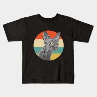 Vintage Sphynx Cat Retro Style Cute Cat Lovers Gift Kids T-Shirt